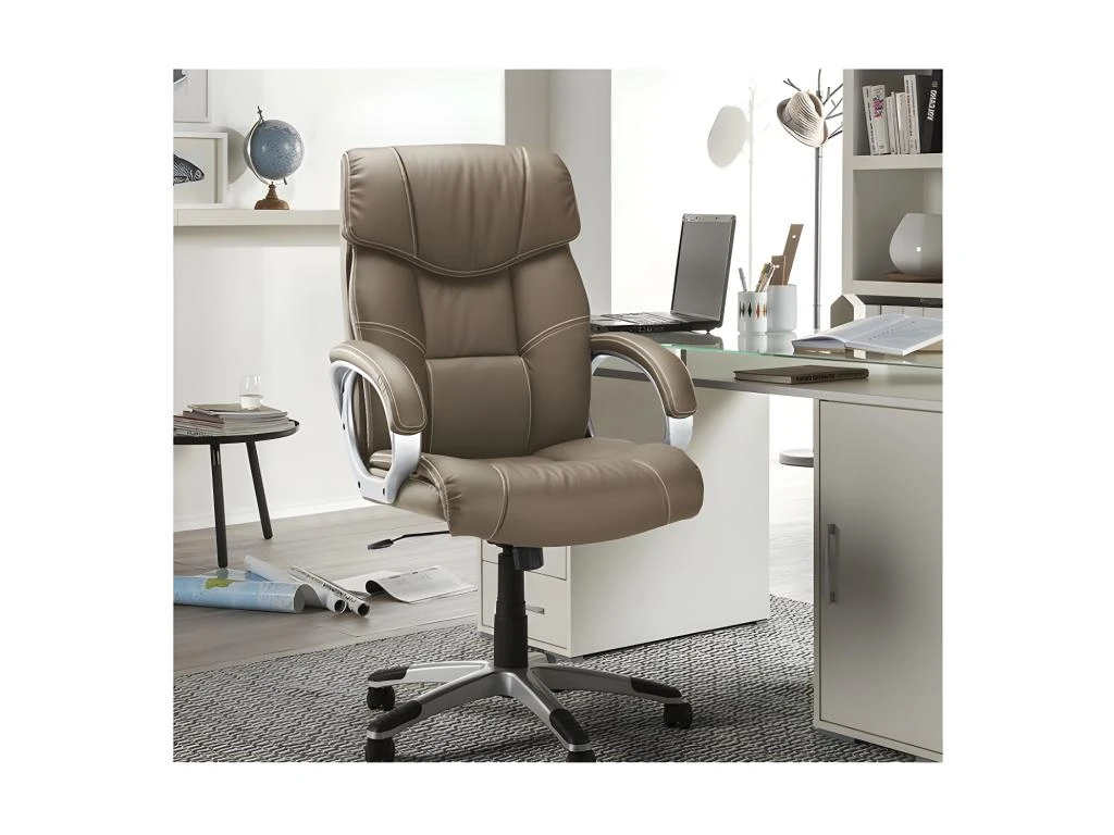 Chaise De Bureau LIDA PU Taupe, Un Choix Confortable Et élégant Pour Votre Bureau 2 Chaise De Bureau LIDA PU Taupe, Un Choix Confortable Et élégant Pour Votre Bureau – Image 2
