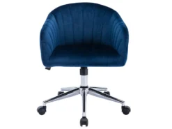 Chaise De Bureau - Velours - Bleu - Hauteur Réglable - TOSILI -Meubles Soldes Magasin siege de bureau 5335381