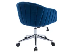 Chaise De Bureau - Velours - Bleu - Hauteur Réglable - TOSILI -Meubles Soldes Magasin siege de bureau 5335383