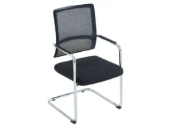 Chaise De Réunion Professionnelle - Tissu Et Métal Chromé - Noir - MARUNOUCHI 23 Chaise De Réunion Professionnelle - Tissu Et Métal Chromé - Noir - MARUNOUCHI -Meubles Soldes Magasin siege de bureau 751449