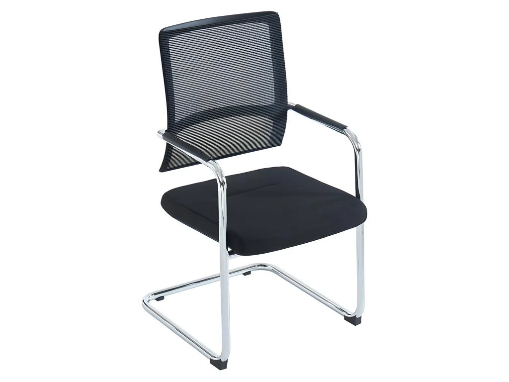 Chaise De Réunion Professionnelle - Tissu Et Métal Chromé - Noir - MARUNOUCHI 7 Chaise De Réunion Professionnelle - Tissu Et Métal Chromé - Noir - MARUNOUCHI – Image 7