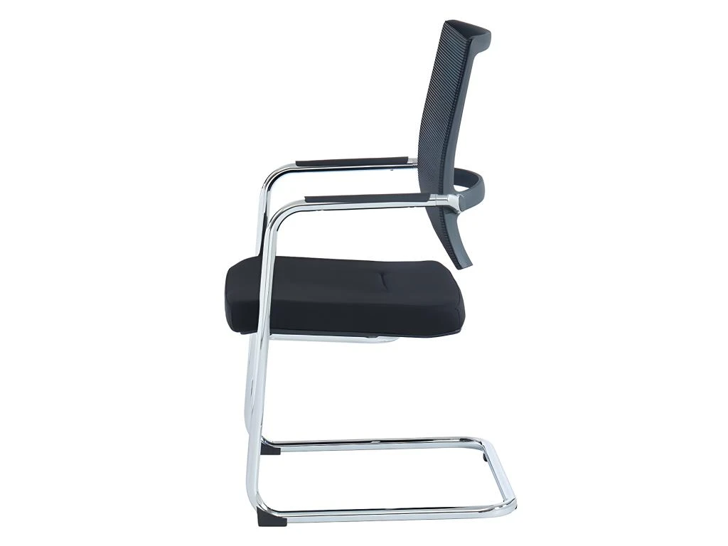 Chaise De Réunion Professionnelle - Tissu Et Métal Chromé - Noir - MARUNOUCHI 8 Chaise De Réunion Professionnelle - Tissu Et Métal Chromé - Noir - MARUNOUCHI – Image 8