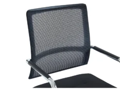 Chaise De Réunion Professionnelle - Tissu Et Métal Chromé - Noir - MARUNOUCHI 30 Chaise De Réunion Professionnelle - Tissu Et Métal Chromé - Noir - MARUNOUCHI -Meubles Soldes Magasin siege de bureau 751475