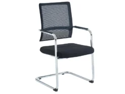 Chaise De Réunion Professionnelle - Tissu Et Métal Chromé - Noir - MARUNOUCHI 22 Chaise De Réunion Professionnelle - Tissu Et Métal Chromé - Noir - MARUNOUCHI -Meubles Soldes Magasin siege de bureau 751479