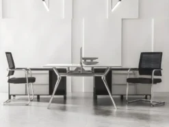 Chaise De Réunion Professionnelle - Tissu Et Métal Chromé - Noir - MARUNOUCHI 21 Chaise De Réunion Professionnelle - Tissu Et Métal Chromé - Noir - MARUNOUCHI -Meubles Soldes Magasin siege de bureau 751481