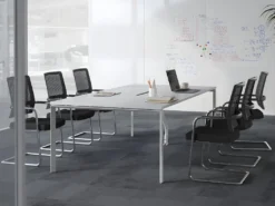 Chaise De Réunion Professionnelle - Tissu Et Métal Chromé - Noir - MARUNOUCHI