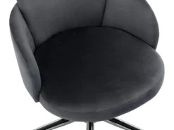 Chaise De Bureau - Velours - Hauteur Réglable - Gris - CAPIA -Meubles Soldes Magasin siege de bureau 751519