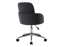 Chaise De Bureau - Velours - Hauteur Réglable - Gris - CAPIA -Meubles Soldes Magasin siege de bureau 751523