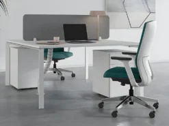 Fauteuil De Bureau Professionnel - Tissu - Bleu - HUMIA -Meubles Soldes Magasin siege de bureau 8558361