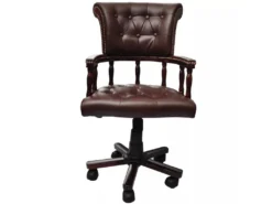 Fauteuil Chaise Chaise De Bureau En Cuir Mélangé Marron 0502056