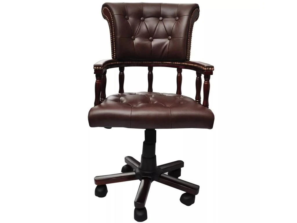 Fauteuil Chaise Chaise De Bureau En Cuir Mélangé Marron 0502056 1 Fauteuil Chaise Chaise De Bureau En Cuir Mélangé Marron 0502056
