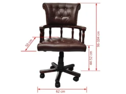 Fauteuil Chaise Chaise De Bureau En Cuir Mélangé Marron 0502056 9 Fauteuil Chaise Chaise De Bureau En Cuir Mélangé Marron 0502056 -Meubles Soldes Magasin siege de bureau 8910623