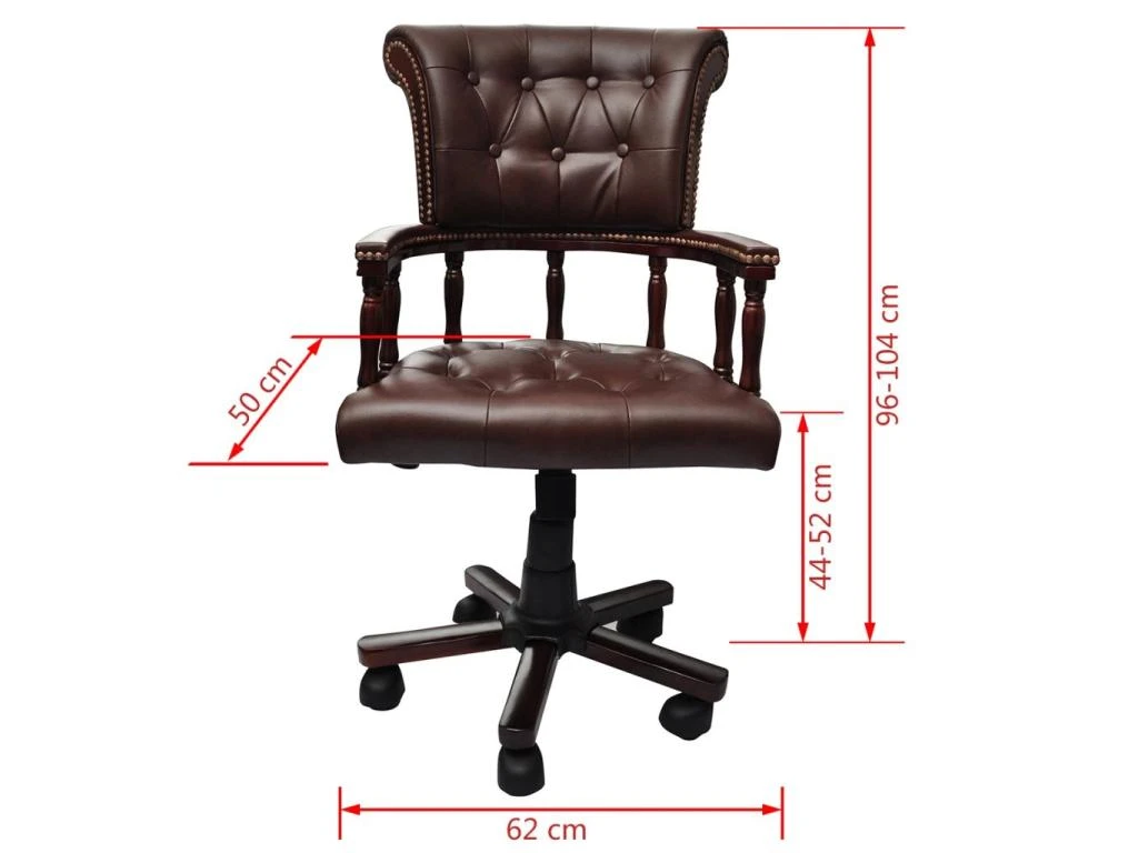 Fauteuil Chaise Chaise De Bureau En Cuir Mélangé Marron 0502056 5 Fauteuil Chaise Chaise De Bureau En Cuir Mélangé Marron 0502056 – Image 5