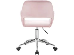 Fauteuil De Bureau Tabouret De Travail En Velours Rose 19_0000146 -Meubles Soldes Magasin siege de bureau 8910823