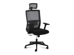 Fauteuil Chaise Siège De Bureau Dossier En Filet Appui-tête Charge Maximale150 Kg Noir 14_0000879