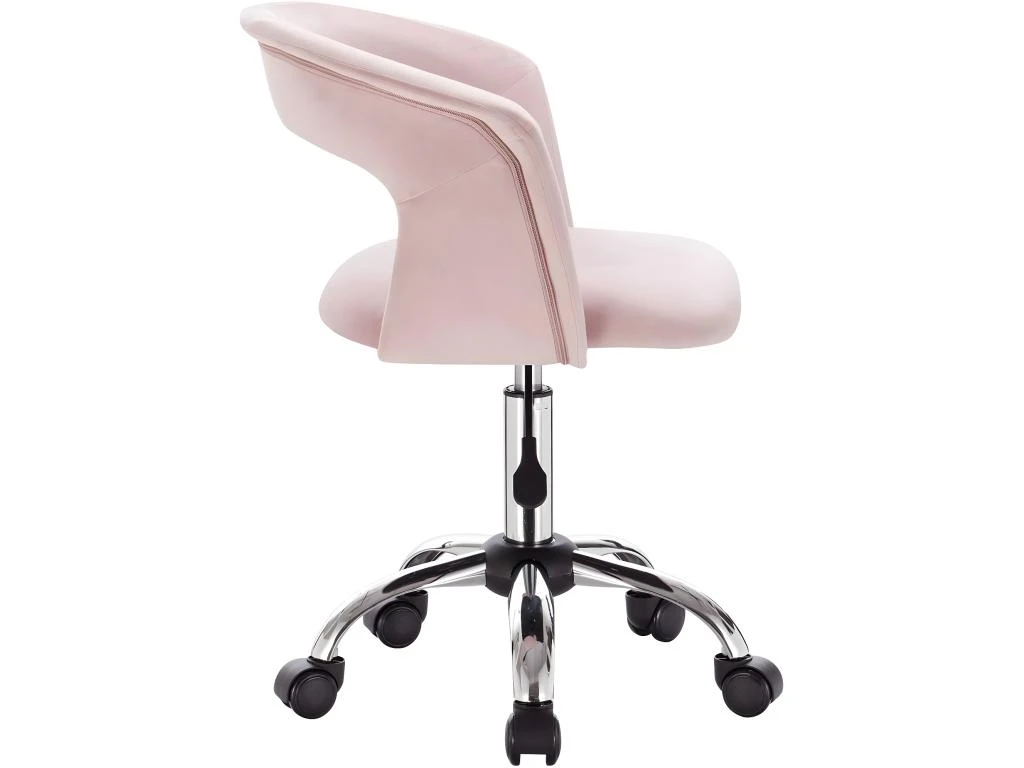 Chaise De Bureau Avec Accoudoirs En Velours Rose 19_0000145 3 Chaise De Bureau Avec Accoudoirs En Velours Rose 19_0000145 – Image 3