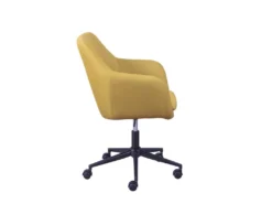 VALKA - Fauteuil De Bureau Sur Roulettes Tissu Curry -Meubles Soldes Magasin siege de bureau 9167465