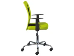 DEANA - Fauteuil De Bureau Sur Roulettes Vert Et Noir -Meubles Soldes Magasin siege de bureau 9167505