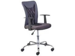 DEANA - Fauteuil De Bureau Sur Roulettes Gris Et Noir