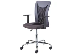 DEANA - Fauteuil De Bureau Sur Roulettes Gris Et Noir -Meubles Soldes Magasin siege de bureau 9167565