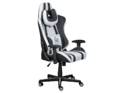 PLAYER - Fauteuil Gaming Simili Blanc Et Noir -Meubles Soldes Magasin siege de bureau 9184899