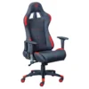 GAMER - Fauteuil Gaming Tissu Noir Et Rouge