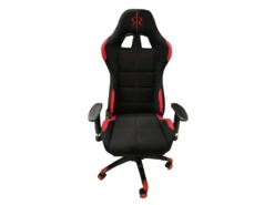 GAMER - Fauteuil Gaming Tissu Noir Et Rouge -Meubles Soldes Magasin siege de bureau 9184909