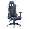 GAMER - Fauteuil Gaming Tissu Noir Et Blanc