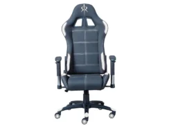 GAMER - Fauteuil Gaming Tissu Noir Et Blanc -Meubles Soldes Magasin siege de bureau 9185039