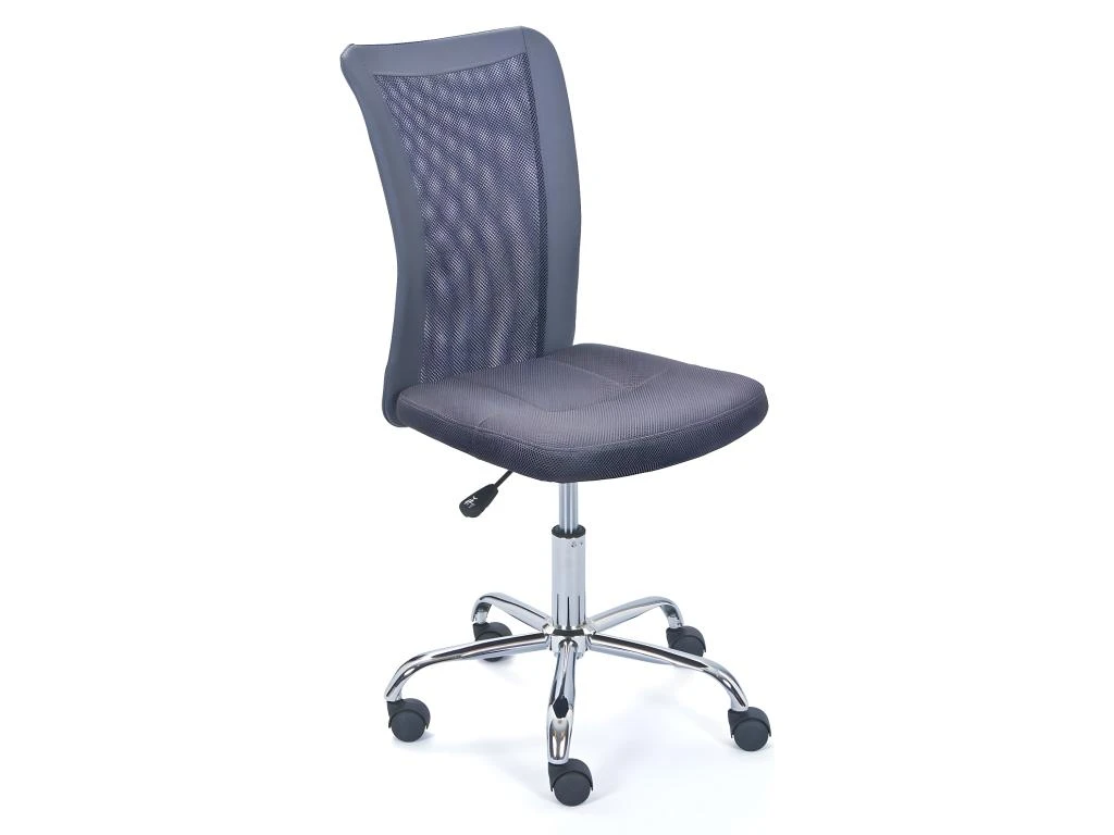CLIDE - Chaise De Bureau Enfant Tissu Gris Et Pieds Chromés 1 CLIDE - Chaise De Bureau Enfant Tissu Gris Et Pieds Chromés