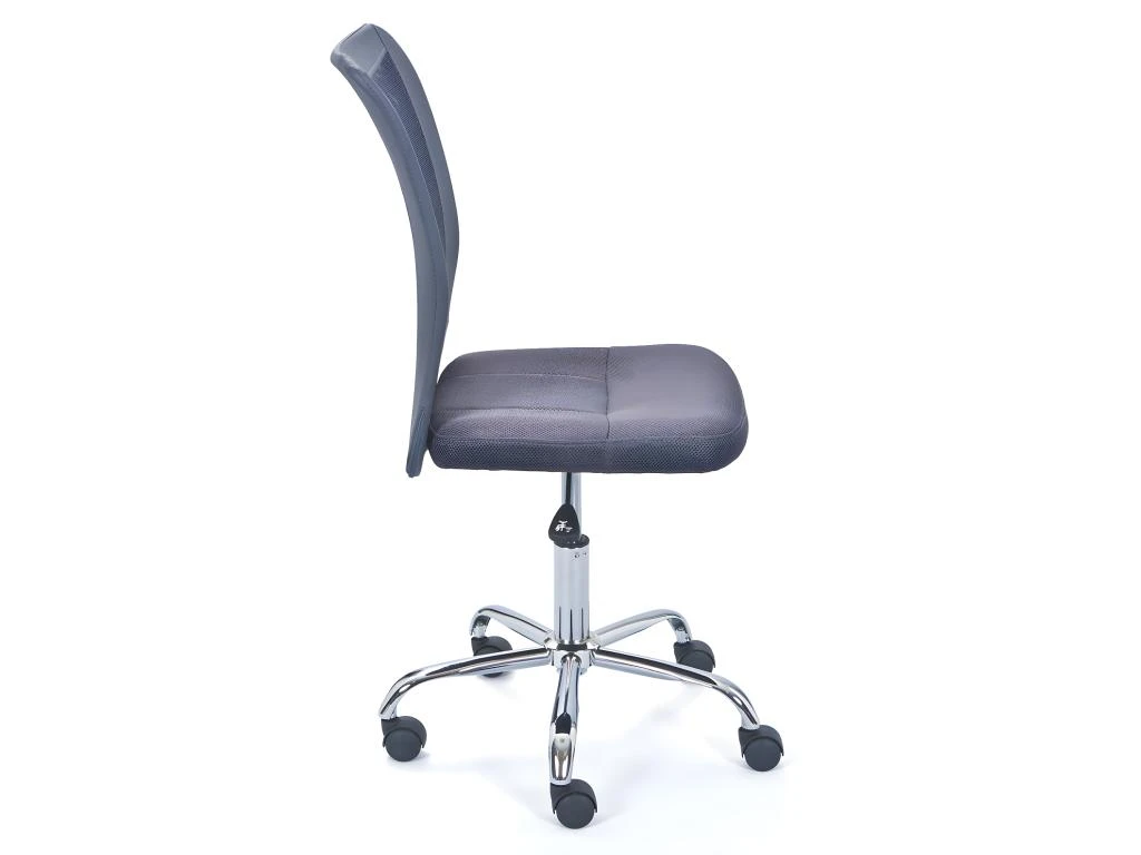 CLIDE - Chaise De Bureau Enfant Tissu Gris Et Pieds Chromés 2 CLIDE - Chaise De Bureau Enfant Tissu Gris Et Pieds Chromés – Image 2