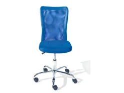 CLIDE - Chaise De Bureau Enfant Tissu Bleu Et Pieds Chromés 8 CLIDE - Chaise De Bureau Enfant Tissu Bleu Et Pieds Chromés -Meubles Soldes Magasin siege de bureau 9191477