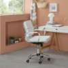Fauteuil De Bureau Fenix Inclinable Blanc, Cuir Synthétique