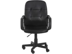 Chaise De Bureau Pivotante Avec Hauteur Réglable Siège Ergonomique En Synthétique Noir Fauteuil De Bureau Pour Ordinateur Gamer 01_0000082