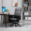 Vinsetto Fauteuil De Bureau Manager Ergonomique Pivotant 360° Hauteur Assise Réglable Revêtement Synthétique PU Noir