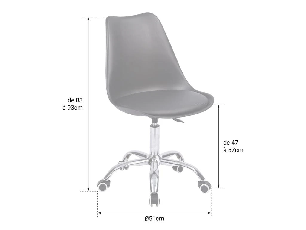 Chaise De Bureau Réglable En Hauteur Rouge ANNE - HAPPY GARDEN 5 Chaise De Bureau Réglable En Hauteur Rouge ANNE - HAPPY GARDEN – Image 5