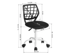 Chaise De Bureau Pour Enfant Noire à Roulettes CARNATION BLACK PLICA 9 Chaise De Bureau Pour Enfant Noire à Roulettes CARNATION BLACK PLICA -Meubles Soldes Magasin siege de bureau 9553627
