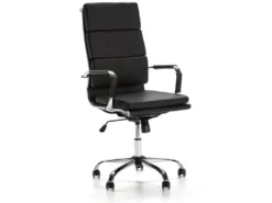Fauteuil De Bureau Morgan Inclinable Noir, Cuir Synthétique