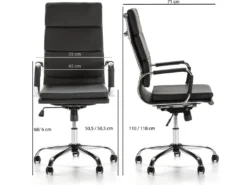 Fauteuil De Bureau Morgan Inclinable Noir, Cuir Synthétique 7 Fauteuil De Bureau Morgan Inclinable Noir, Cuir Synthétique -Meubles Soldes Magasin siege de bureau 9907013