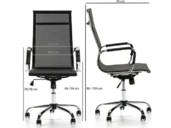 Fauteuil De Bureau Inclinable Slim, Hauteur Réglable, Design Ergonomique -Meubles Soldes Magasin siege de bureau 9907035