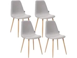 Ensemble De 4 Chaises De Type Scandinavo-gray. 44 X P. 51 X H. 85,5 Cm