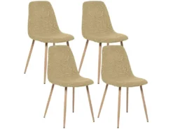 Ensemble De 4 Chaises Jaune 44x51x86
